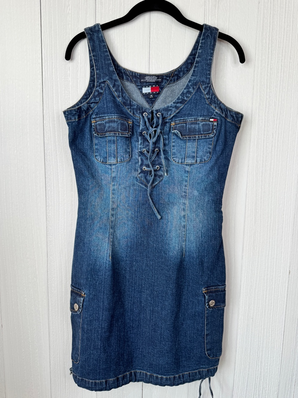 Y2K Vintage Tommy Jeans Blue Denim Mini Dress - M